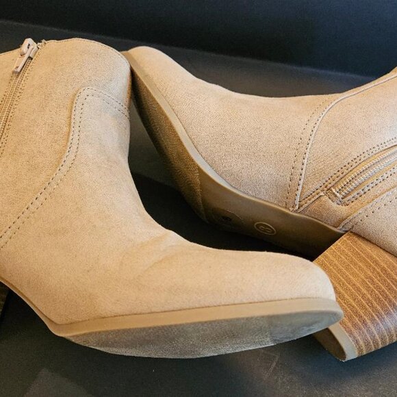 ANA suede booties with 2 inch heels. Size=8M. Color: clay/sand. - Picture 7 of 7